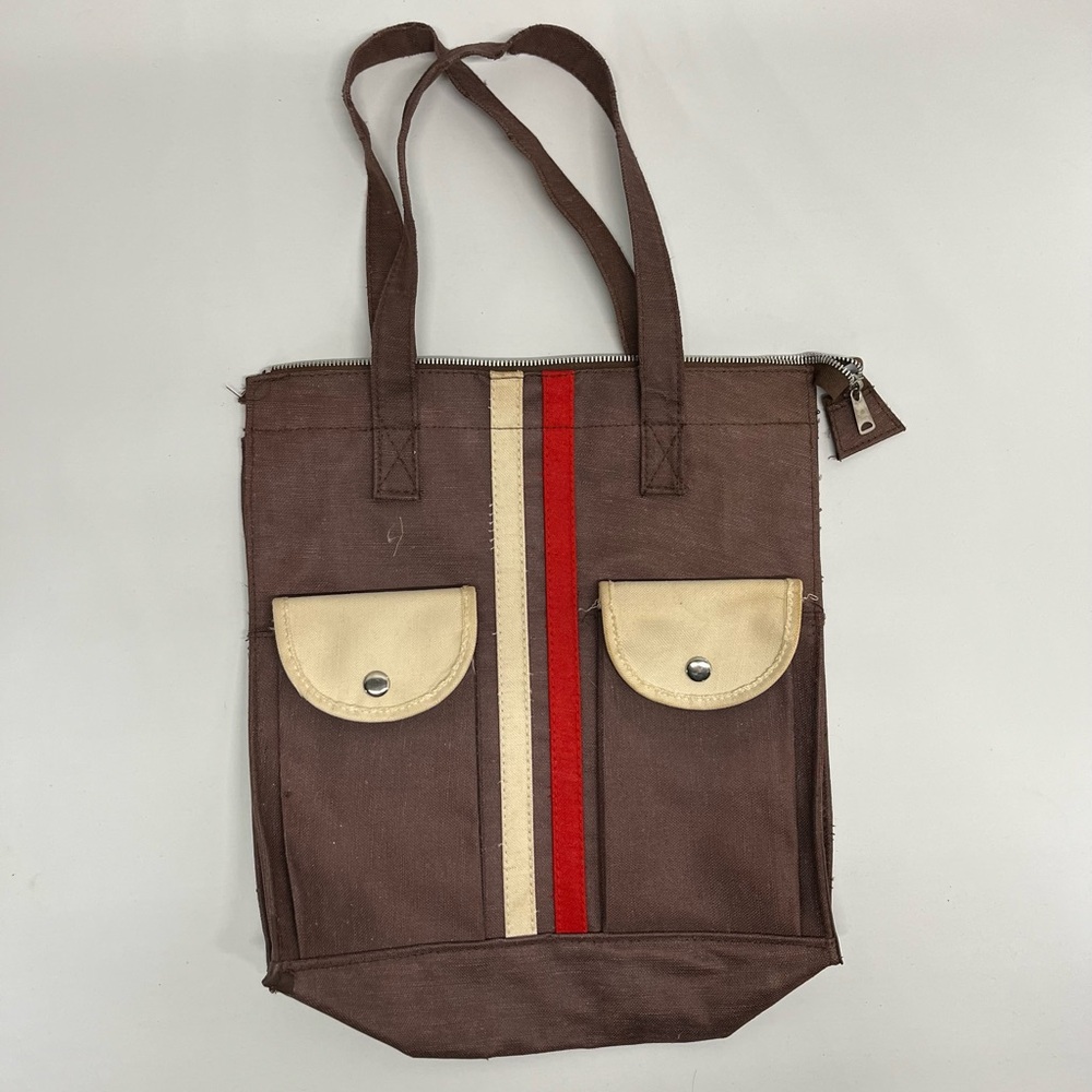 Retro 1970s Interpur Brown Canvas Tote Bag